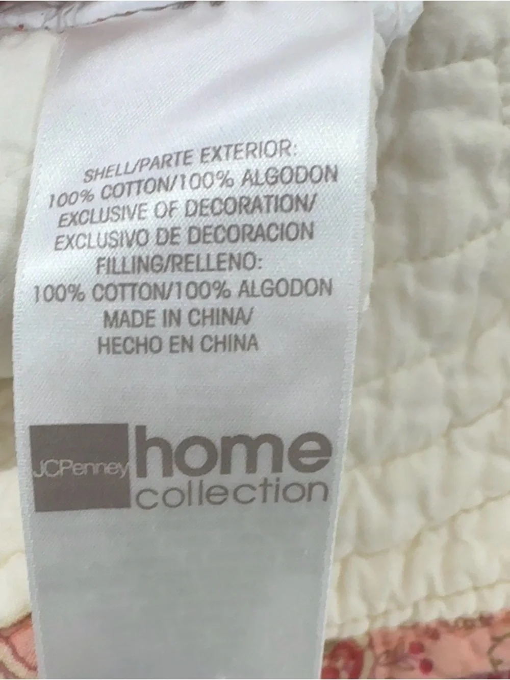 JC Penney 100% Cotton White/Dusty Rose Cal King+ Quilt Two Shams Floral Cottage